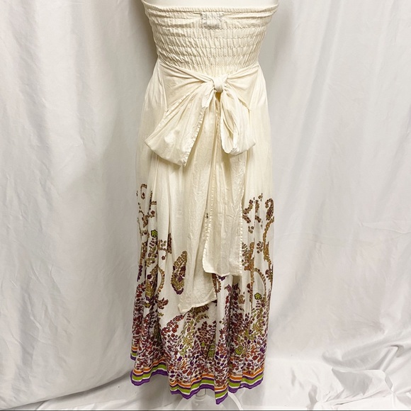 Moda International Boho Cream Floral Strapless Maxi Dress - Picture 6 of 11